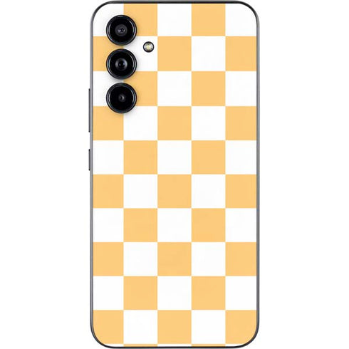 Yellow and White Checkerboard Galaxy A54 5G Skin